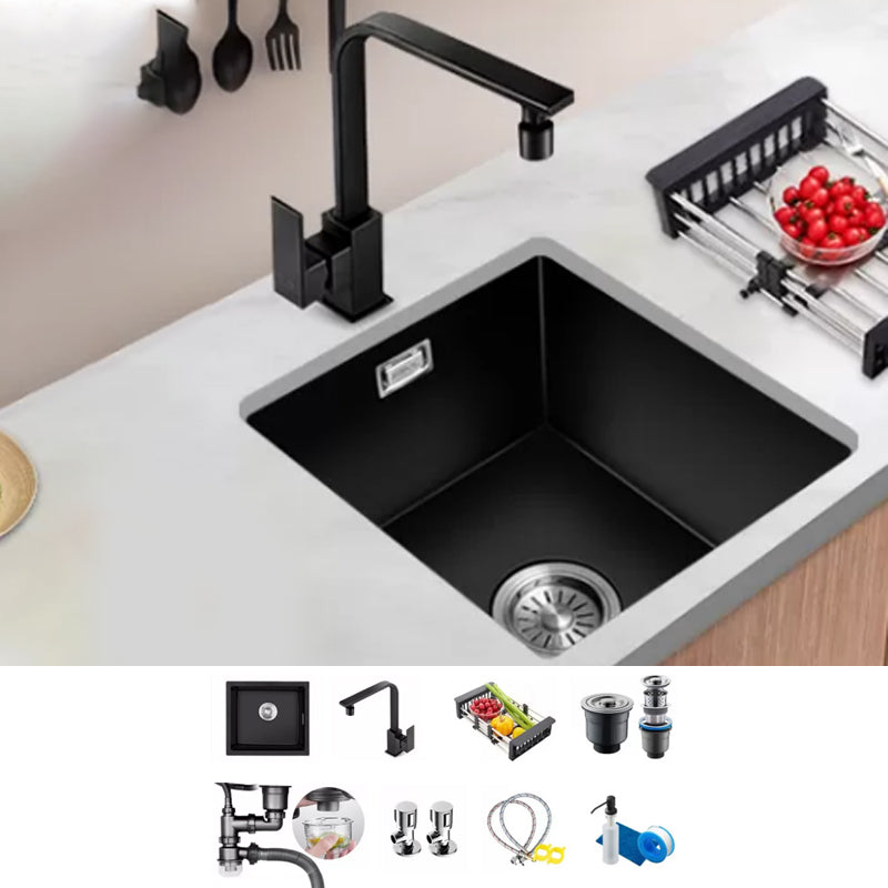 Black Kitchen Sink Ceramic Pull-out Faucet Anti-spill Rod Handle Sink