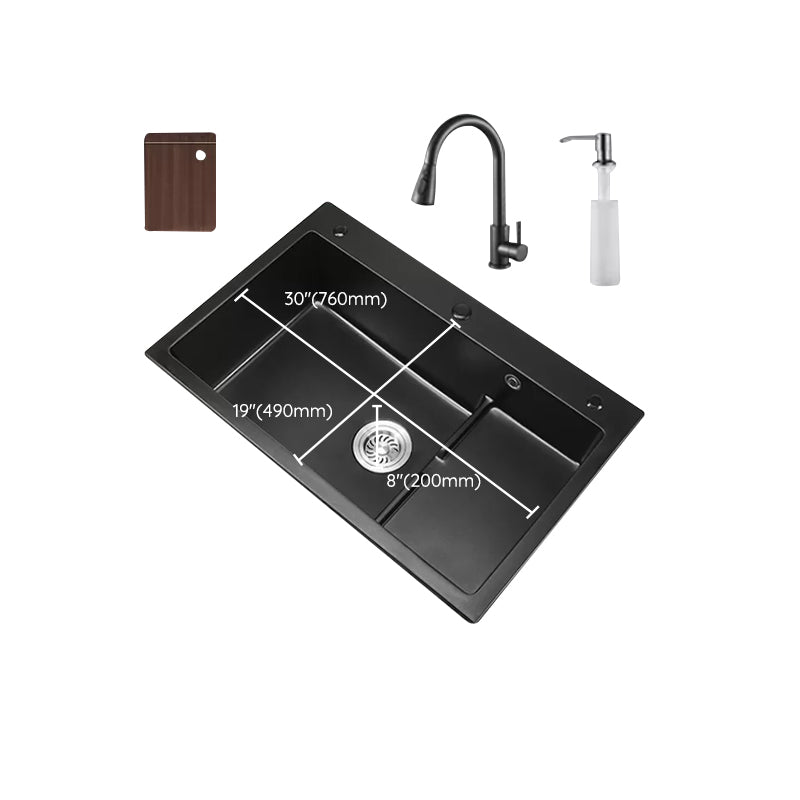 Modern Kitchen Sink White Pull-out Faucet Rectangular Anti-spill Kitchen Sink