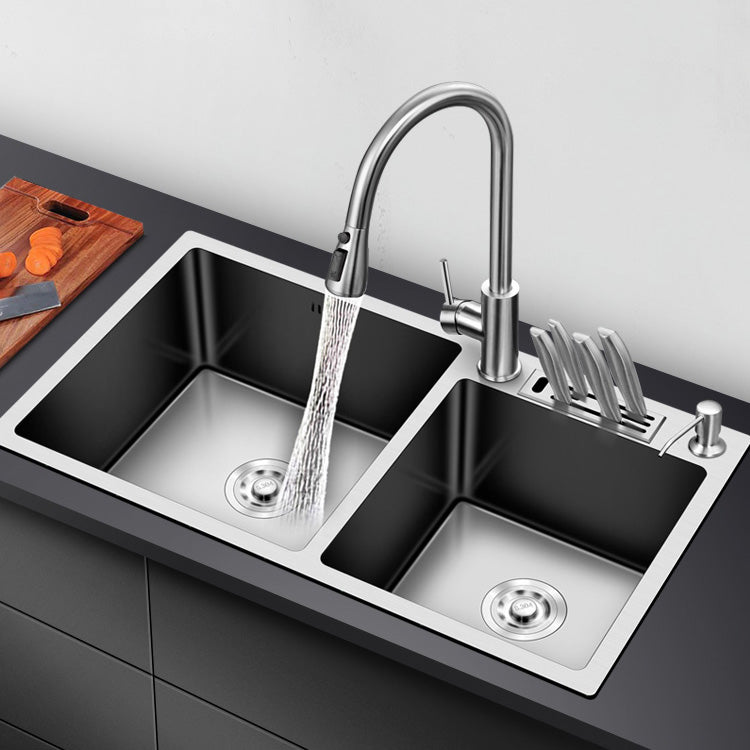 Modern Style Kitchen Sink Stainless Steel Kitchen Double Sink with Soundproofing