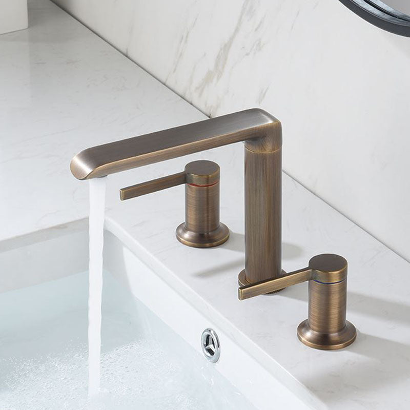 Modern Brass Tub Faucet with 2 Handles Deck Mount Bathroom Faucet