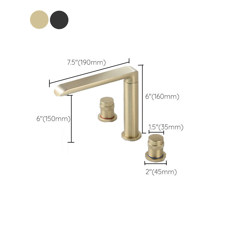 Modern Brass Tub Faucet with 2 Handles Deck Mount Bathroom Faucet