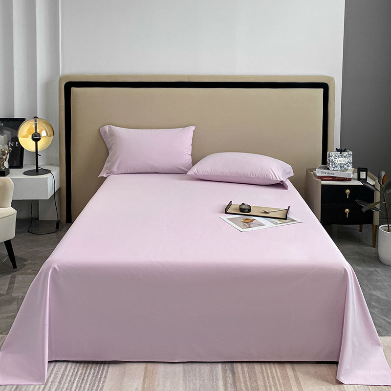 Modern Bed Sheet Set Solid Cotton Basic Fitted Sheet for Bedroom