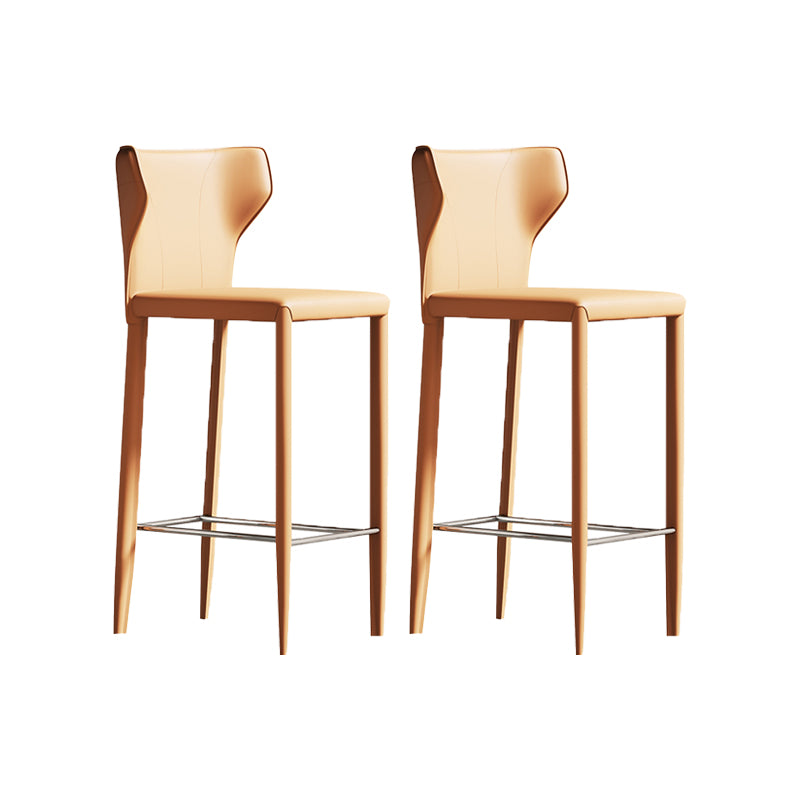 Indoor Faux Leather Counter Chair Contemporary Metal Legs Bar Stools