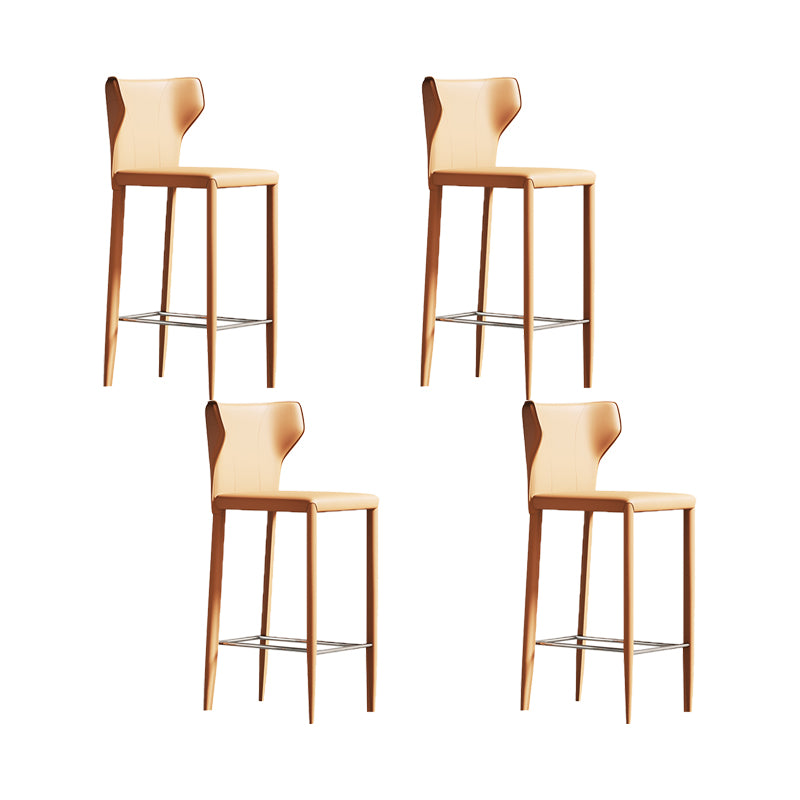 Indoor Faux Leather Counter Chair Contemporary Metal Legs Bar Stools