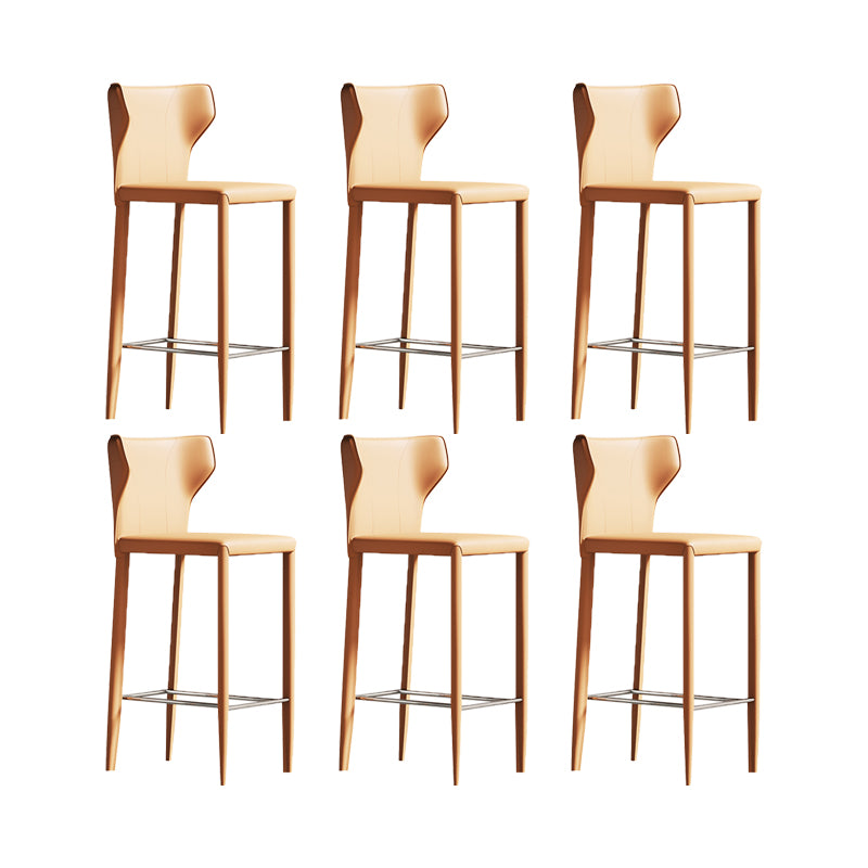 Indoor Faux Leather Counter Chair Contemporary Metal Legs Bar Stools