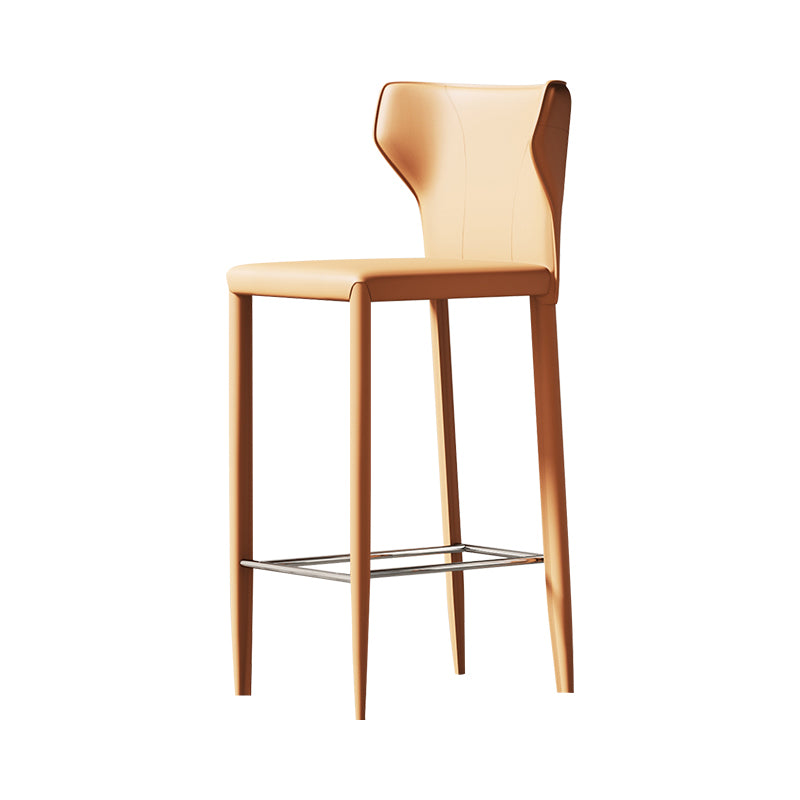 Indoor Faux Leather Counter Chair Contemporary Metal Legs Bar Stools