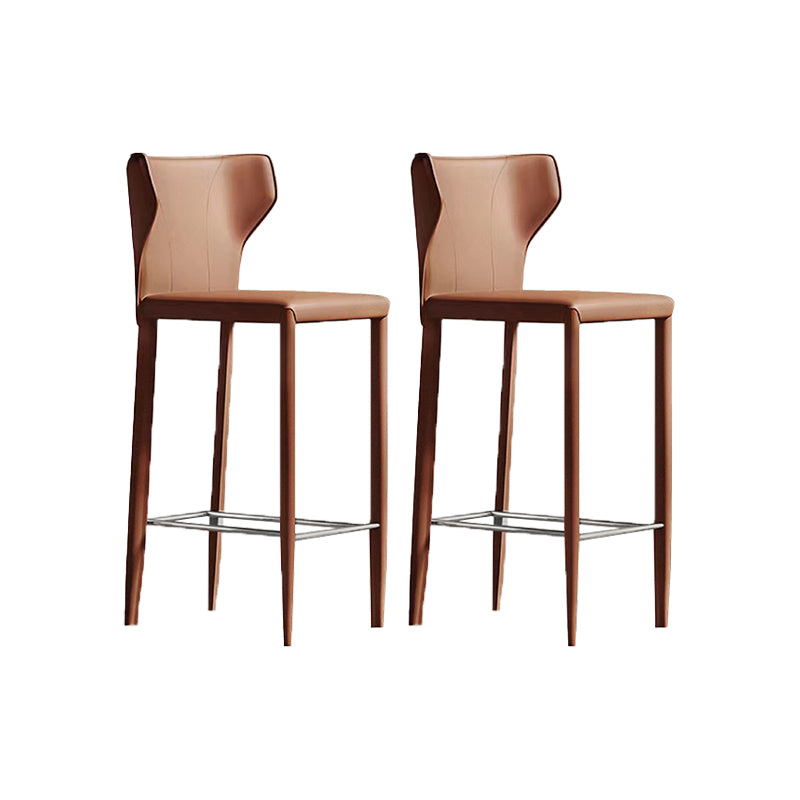 Indoor Faux Leather Counter Chair Contemporary Metal Legs Bar Stools