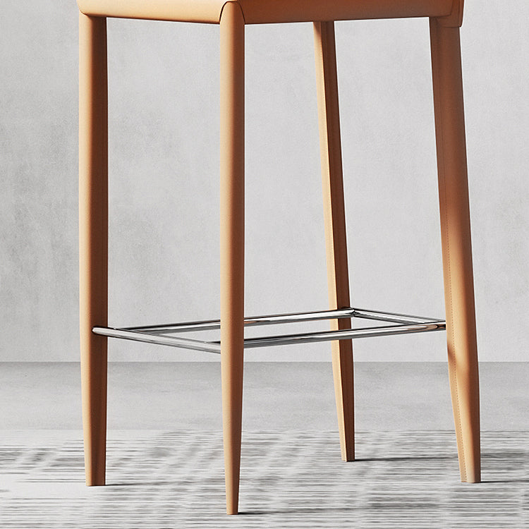 Indoor Faux Leather Counter Chair Contemporary Metal Legs Bar Stools