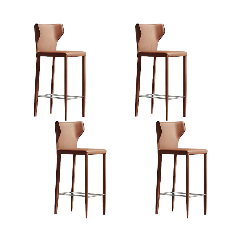 Indoor Faux Leather Counter Chair Contemporary Metal Legs Bar Stools