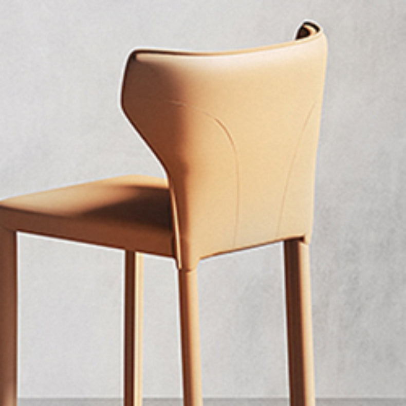 Indoor Faux Leather Counter Chair Contemporary Metal Legs Bar Stools