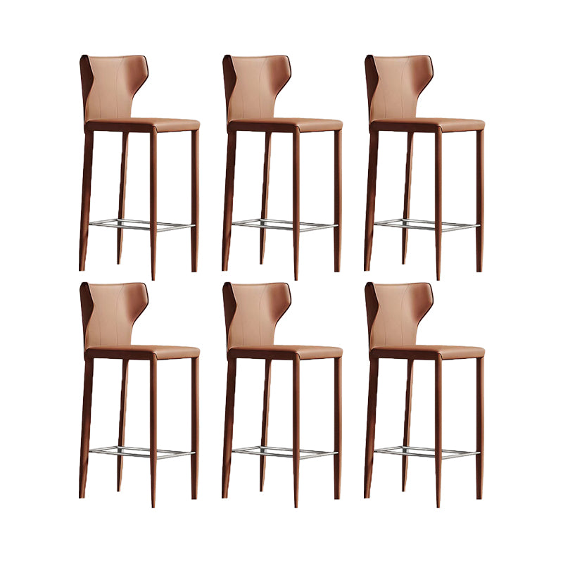 Indoor Faux Leather Counter Chair Contemporary Metal Legs Bar Stools