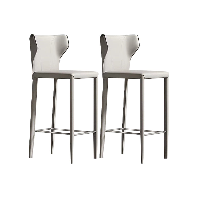 Indoor Faux Leather Counter Chair Contemporary Metal Legs Bar Stools