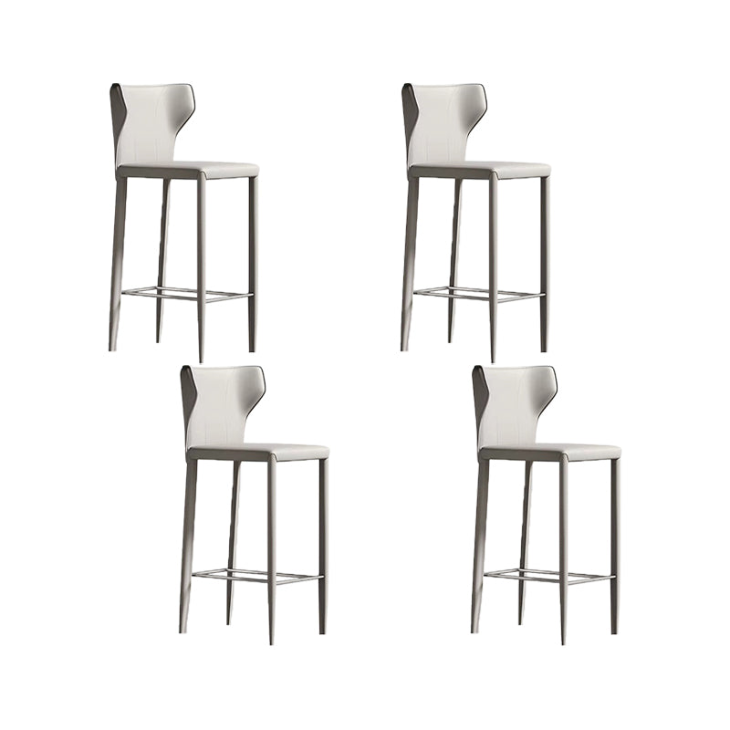 Indoor Faux Leather Counter Chair Contemporary Metal Legs Bar Stools