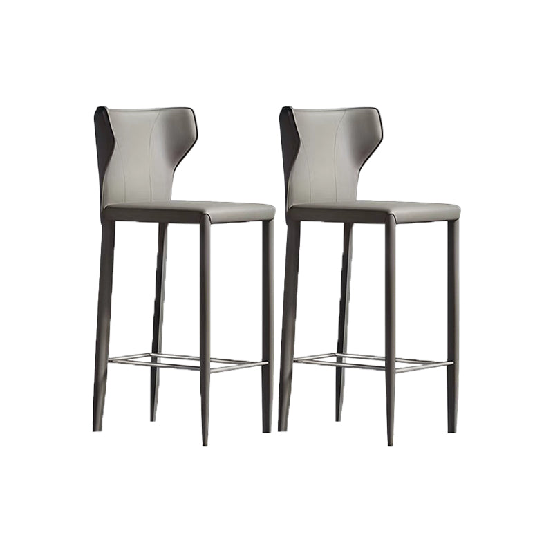 Indoor Faux Leather Counter Chair Contemporary Metal Legs Bar Stools