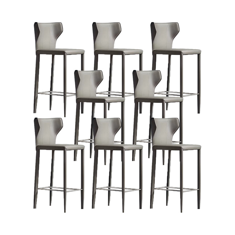 Indoor Faux Leather Counter Chair Contemporary Metal Legs Bar Stools