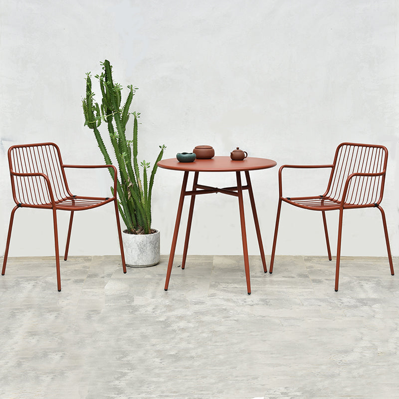 Modern Bistro Dining Table Set 1/3/5 Pcs Metal Patio Dining Table and Chairs