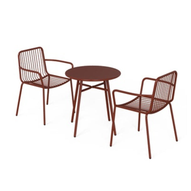 Modern Bistro Dining Table Set 1/3/5 Pcs Metal Patio Dining Table and Chairs