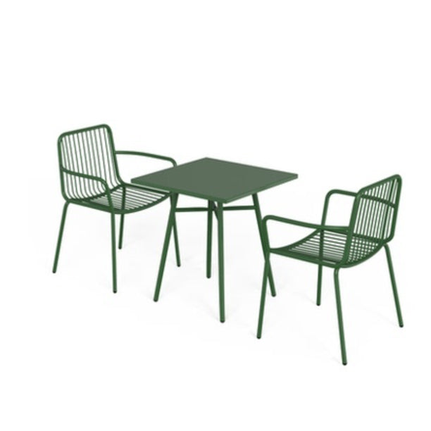 Modern Bistro Dining Table Set 1/3/5 Pcs Metal Patio Dining Table and Chairs