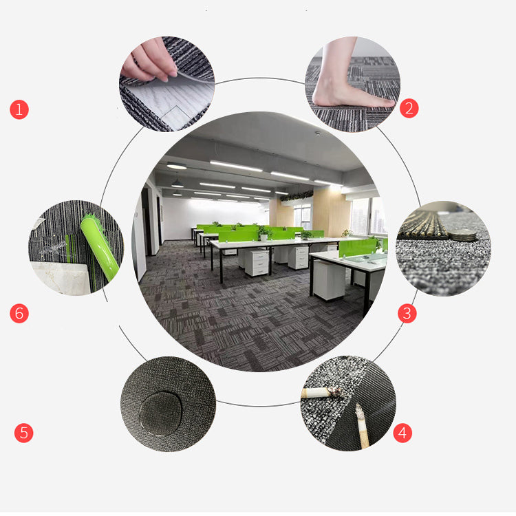 Modern Carpet Floor Tile Self Adhesive Level Loop Fade Resistant Carpet Tile