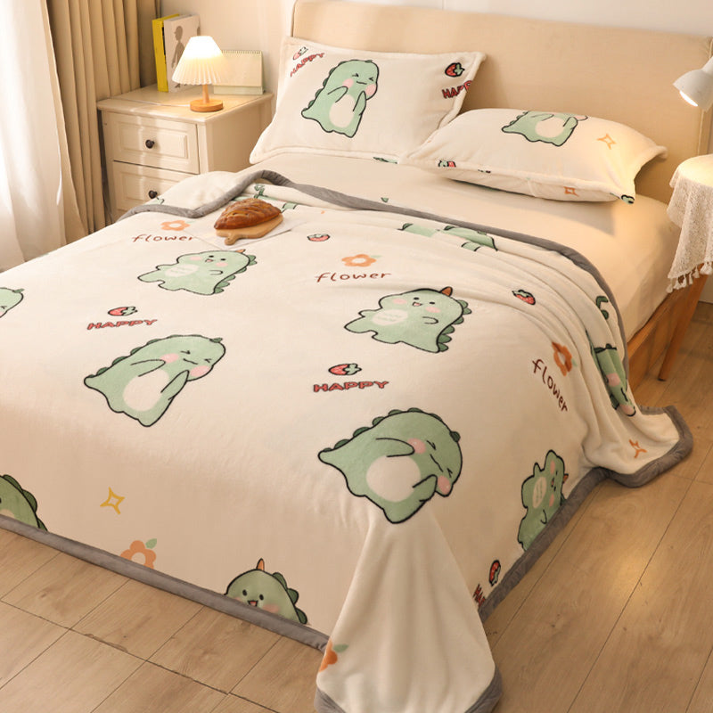 Popular Bed Sheet Cartoon Patterned Fade Resistant Non-Pilling Flannel Bed Sheet