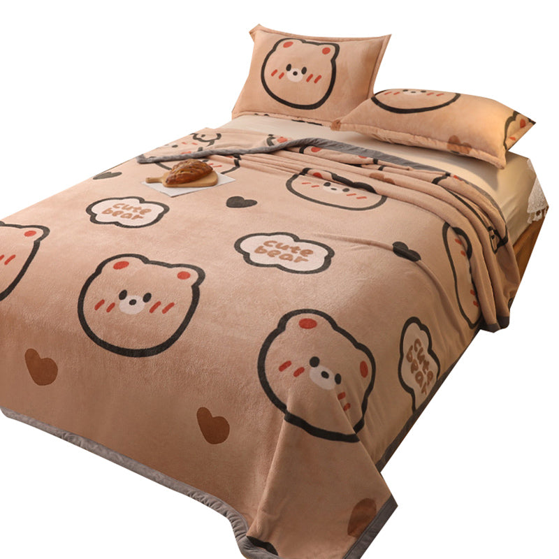 Popular Bed Sheet Cartoon Patterned Fade Resistant Non-Pilling Flannel Bed Sheet