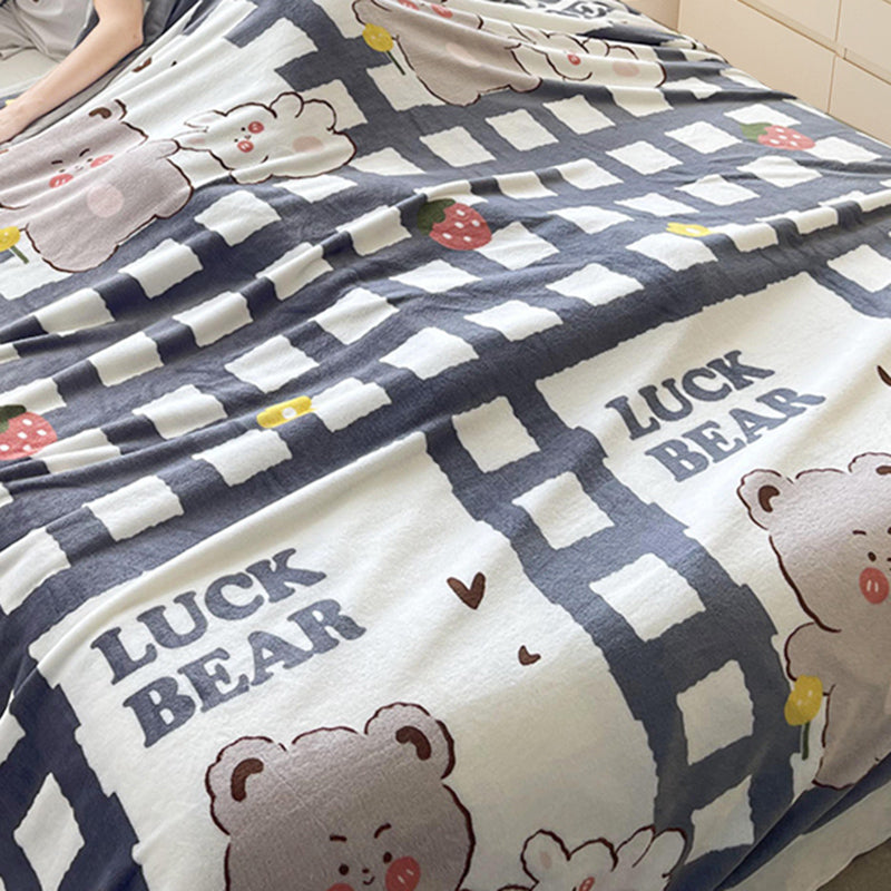 Popular Bed Sheet Cartoon Patterned Fade Resistant Non-Pilling Flannel Bed Sheet