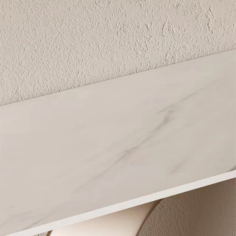 Glam Rectangle Accent Table Stone Console Sofa Table for Hall