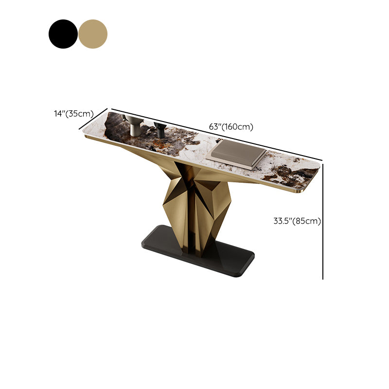 Glam Metal Console Table Rectangle Console Sofa Table for Hall