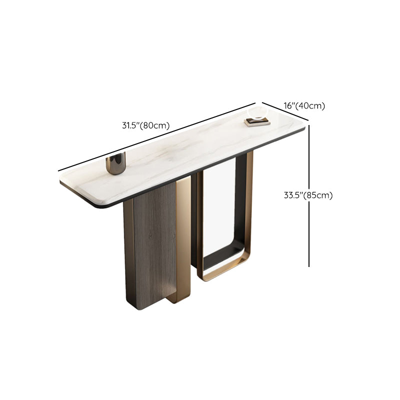Glam White Accent Table Scratch Resistant Sofa Console Table for Hall