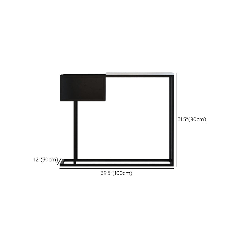 Glam Iron Console Accent Table Marble Console Sofa Table for Hall