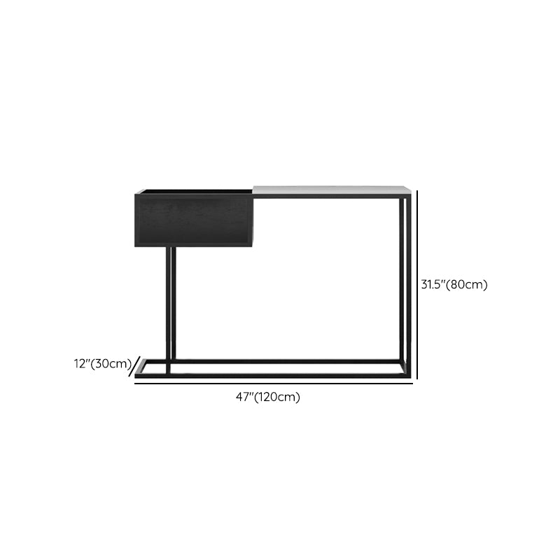 Glam Iron Console Accent Table Marble Console Sofa Table for Hall