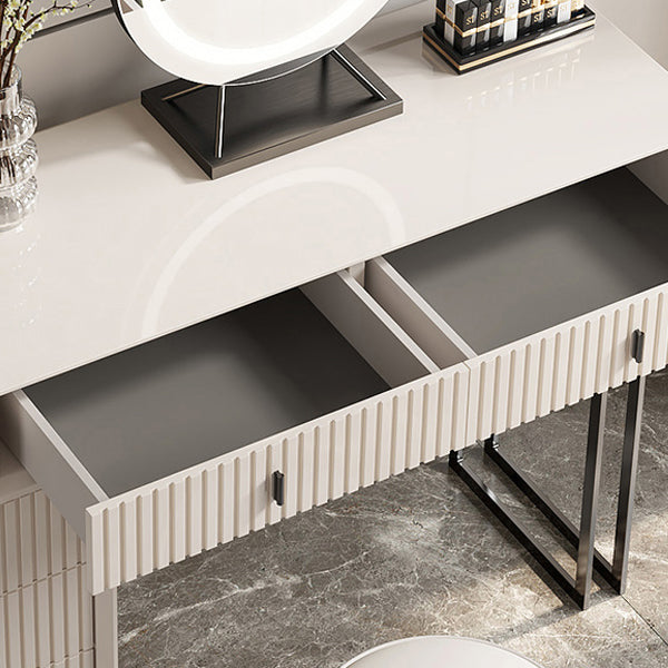 Modern Stone White Vanity Desk 5-Drawers Vanity Dressing Table