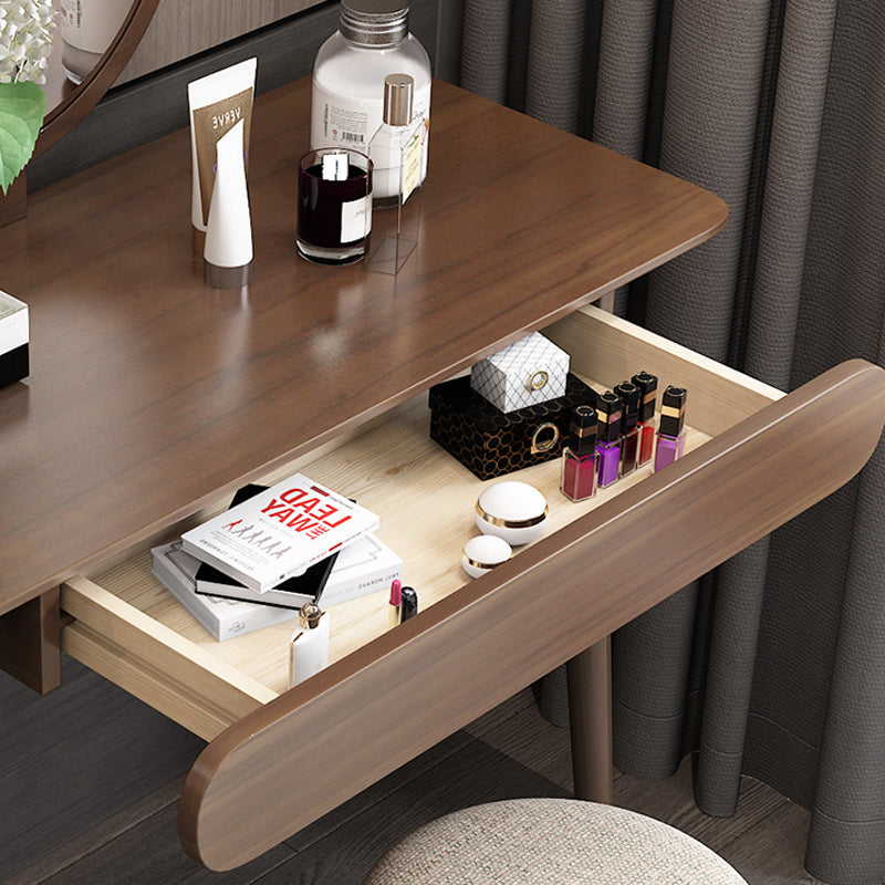Traditional Bedroom Makeup Vanity Desk Solid Wood Vanity Dressing Table with Drawer