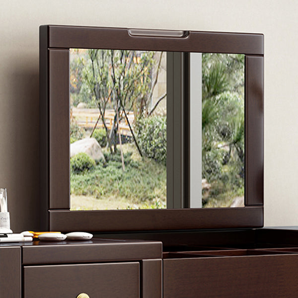 Traditions Rubberwood Vanity Set with Mirror 15.75"" Wide Brown Vanity