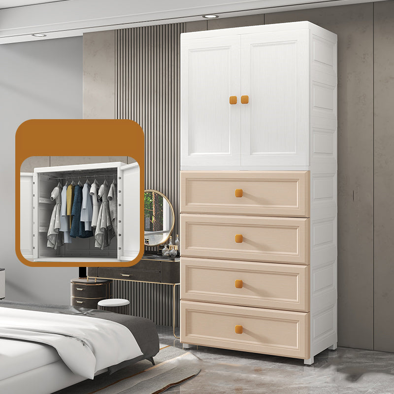 Modern Style Kid's Wardrobe Plastic Wardrobe Closet with Drawers for Bedroom