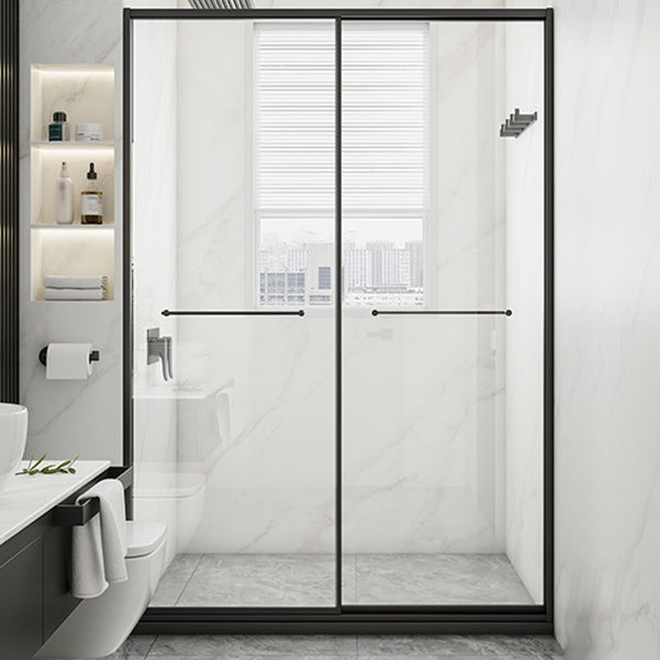 Transparent Tempered Shower Bath Door Double Sliding Framed Shower Doors