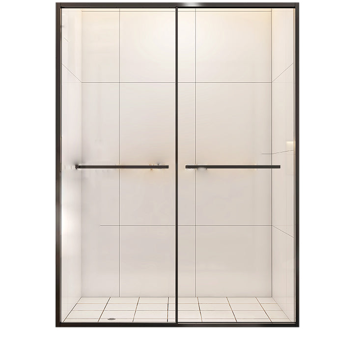 Double Sliding Glass Shower Door Stainless Steel Narrow Frame Shower Screen