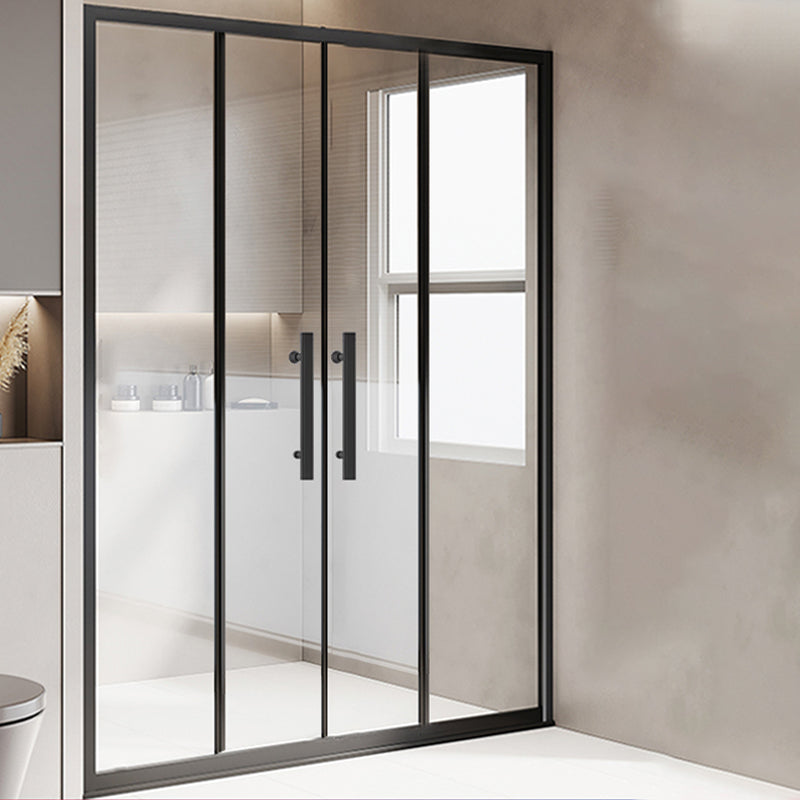 One-shaped Sliding Shower Bath Door Transparent Tempered Glass Shower Door