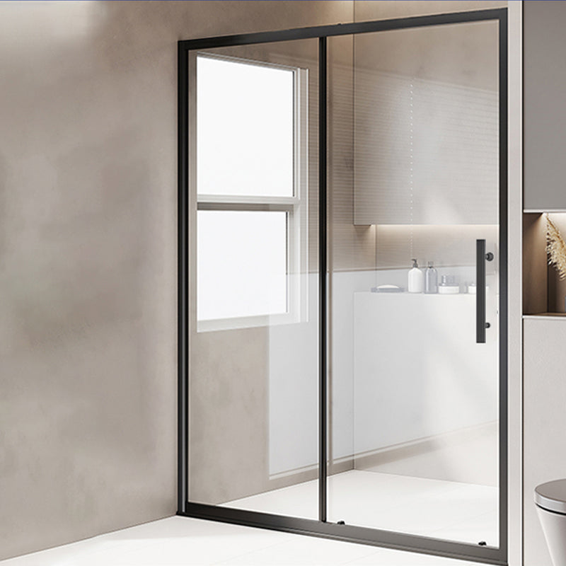 One-shaped Sliding Shower Bath Door Transparent Tempered Glass Shower Door