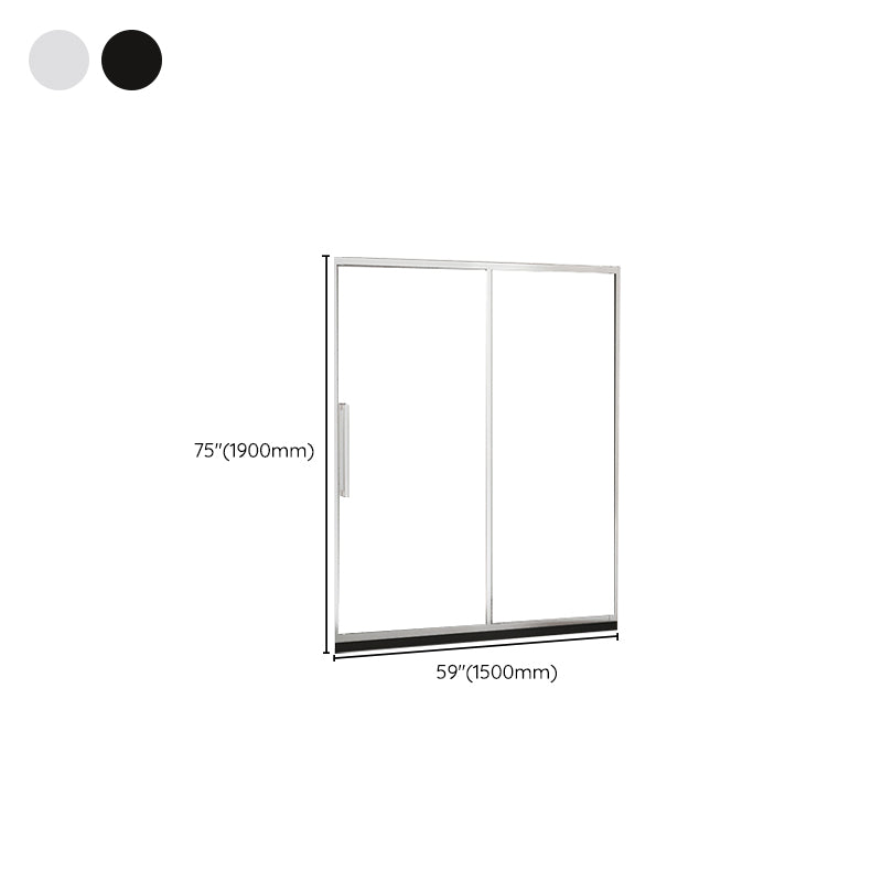 One-shaped Sliding Shower Bath Door Transparent Tempered Glass Shower Door