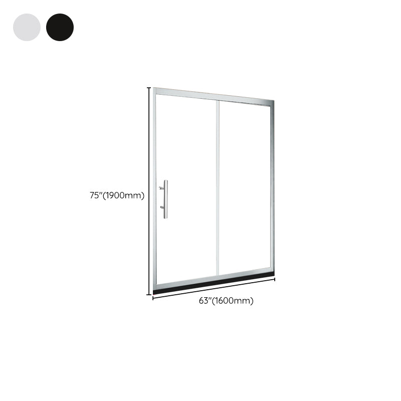 One-shaped Sliding Shower Bath Door Transparent Tempered Glass Shower Door