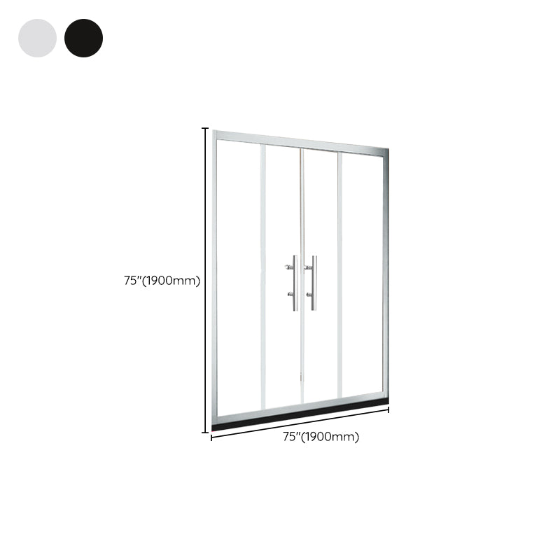 One-shaped Sliding Shower Bath Door Transparent Tempered Glass Shower Door