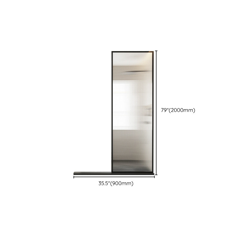 Black Full Frame Fixed Shower Screen Tempered Glass Shower Door