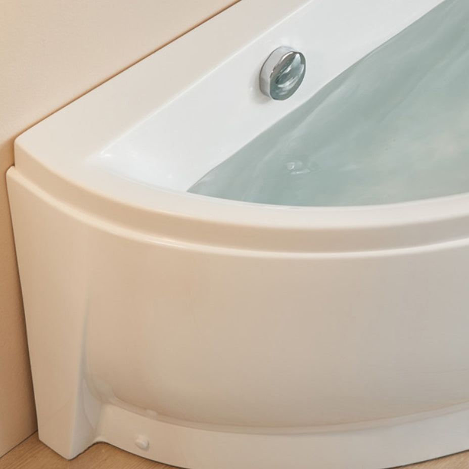 Acrylic Corner Modern Bathtub Acrylic White Soaking Back to Wall Bath