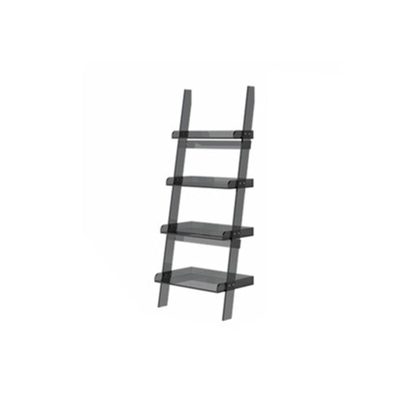 Contemporary Open Back Bookshelf Ladder Acrylic Bookcase with Shelves