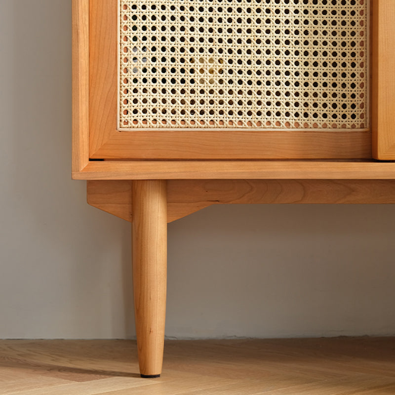 Closed Back Bookshelf Solid Wood Contemporary Bookcase with Doors