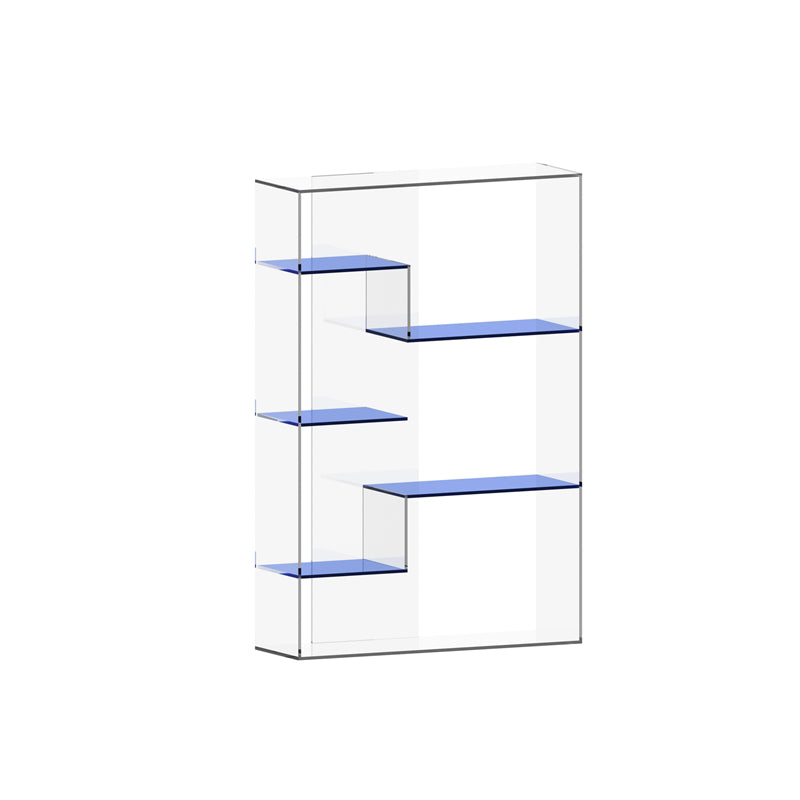 Contemporary Open Back Vertical Bookshelf Geometric Acrylic Bookshelf