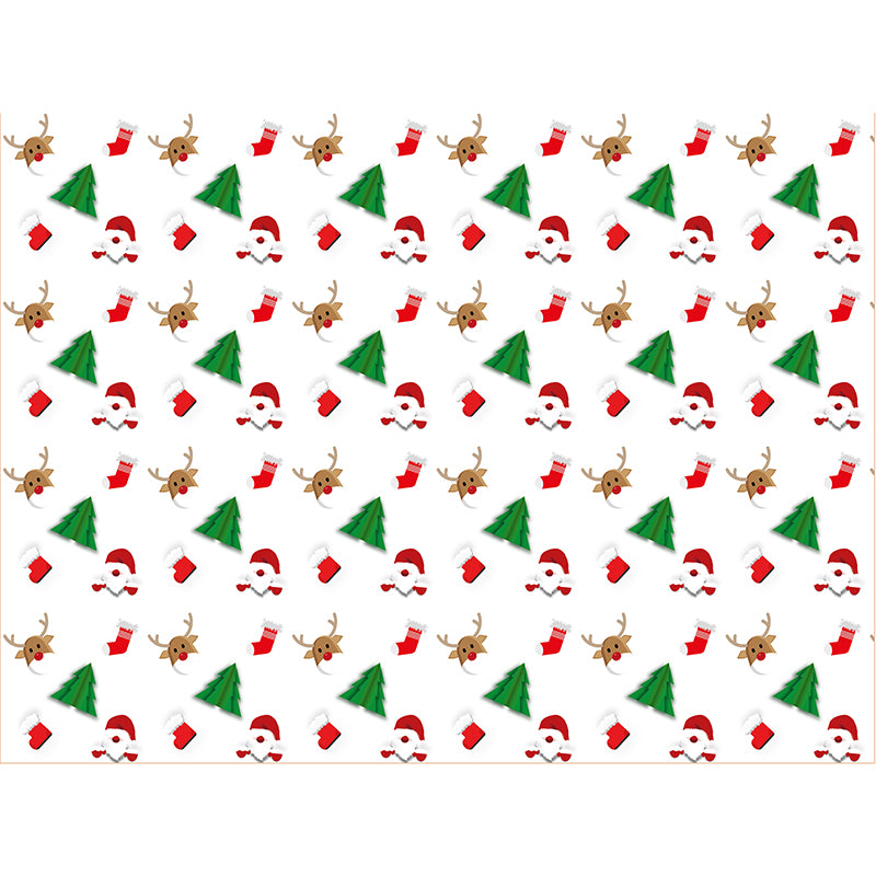 Illustration Stain Resistant Wallpaper Christmas Decorations Living Room Wall Mural