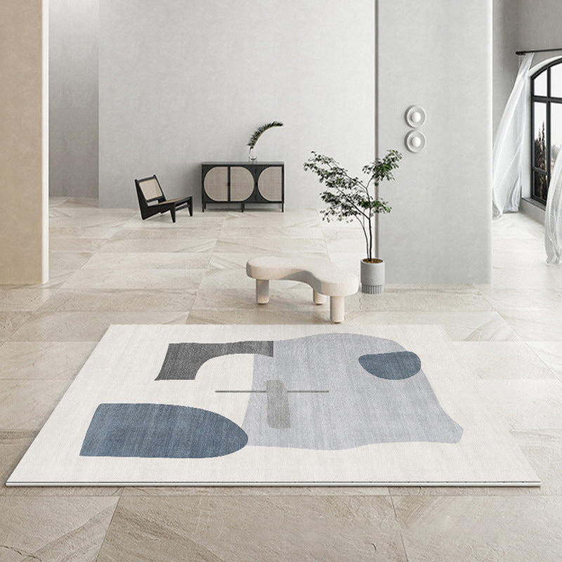Modern Striped Rug Polyester Beige Rug Washable Rug for Home Decor