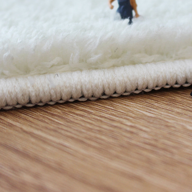 Modern Striped Rug Polyester Beige Rug Washable Rug for Home Decor